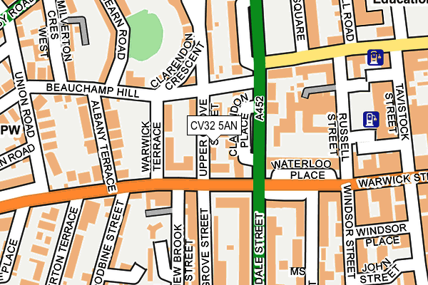 CV32 5AN map - OS OpenMap – Local (Ordnance Survey)