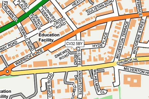 CV32 5BY map - OS OpenMap – Local (Ordnance Survey)