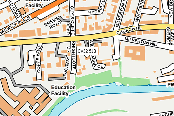 CV32 5JB map - OS OpenMap – Local (Ordnance Survey)