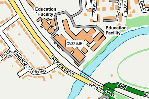 CV32 5JE map - OS OpenMap – Local (Ordnance Survey)