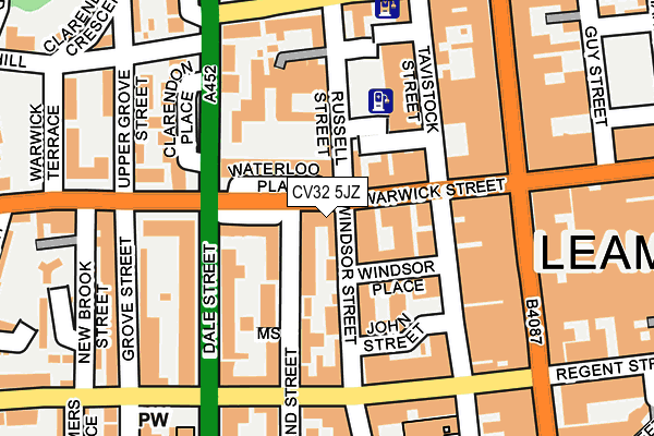 CV32 5JZ map - OS OpenMap – Local (Ordnance Survey)