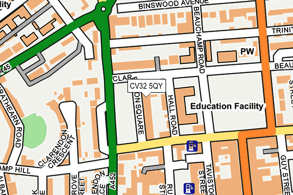 Map of 32 CLARENDON SQUARE (LEAMINGTON SPA) COMPANY LIMITED at local scale