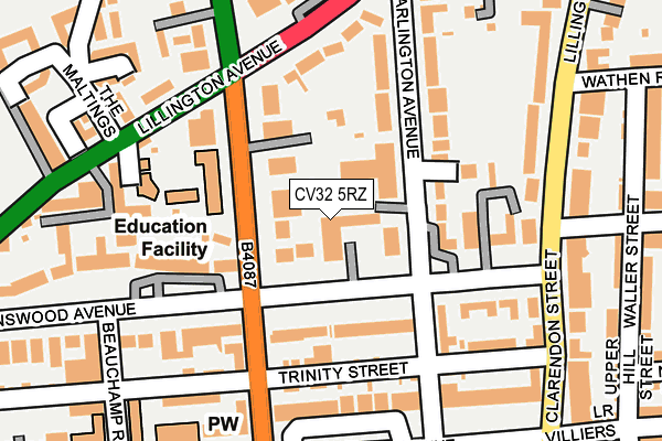 CV32 5RZ map - OS OpenMap – Local (Ordnance Survey)