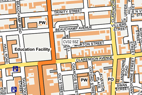CV32 5SZ map - OS OpenMap – Local (Ordnance Survey)