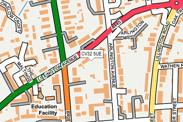 CV32 5UE map - OS OpenMap – Local (Ordnance Survey)