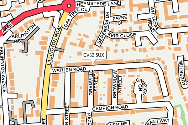 CV32 5UX map - OS OpenMap – Local (Ordnance Survey)