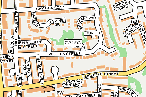 CV32 5YA map - OS OpenMap – Local (Ordnance Survey)