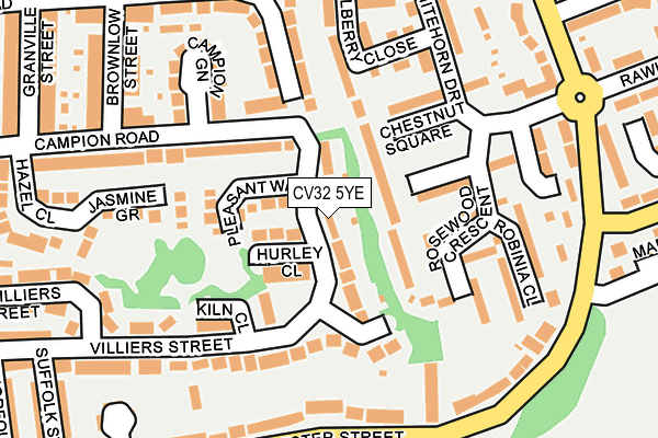 CV32 5YE map - OS OpenMap – Local (Ordnance Survey)