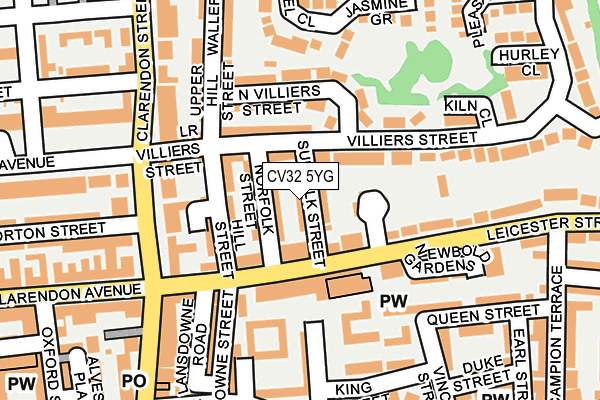 CV32 5YG map - OS OpenMap – Local (Ordnance Survey)