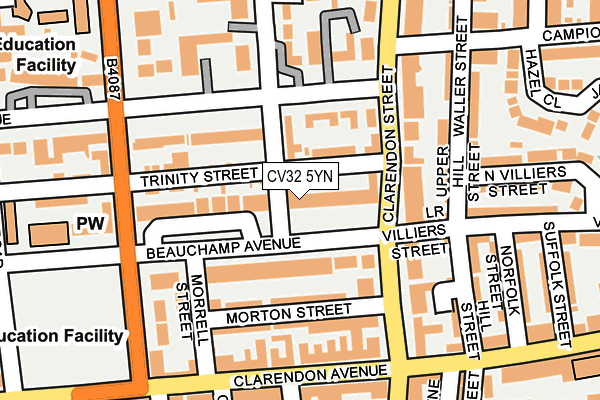 Map of REAL ESTATE LEAMINGTON LTD at local scale