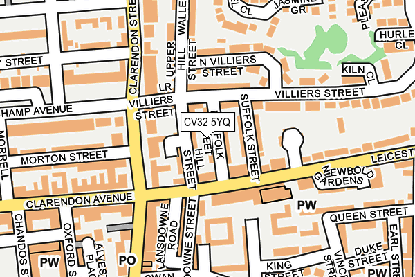 CV32 5YQ map - OS OpenMap – Local (Ordnance Survey)