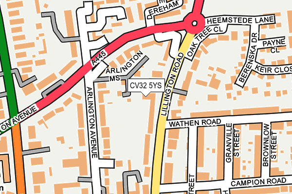 CV32 5YS map - OS OpenMap – Local (Ordnance Survey)