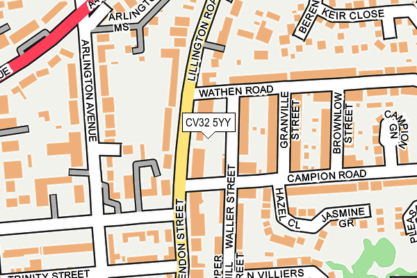 CV32 5YY map - OS OpenMap – Local (Ordnance Survey)