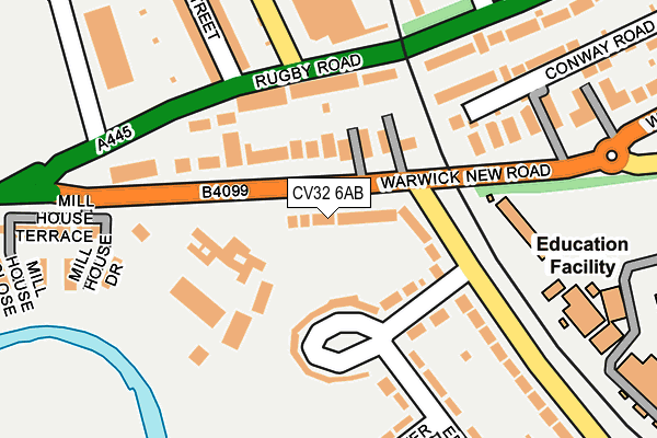 CV32 6AB map - OS OpenMap – Local (Ordnance Survey)