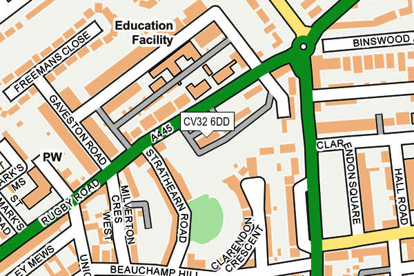 CV32 6DD map - OS OpenMap – Local (Ordnance Survey)