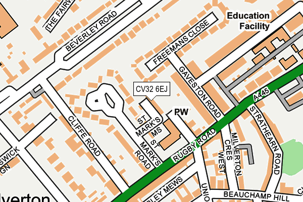 CV32 6EJ map - OS OpenMap – Local (Ordnance Survey)