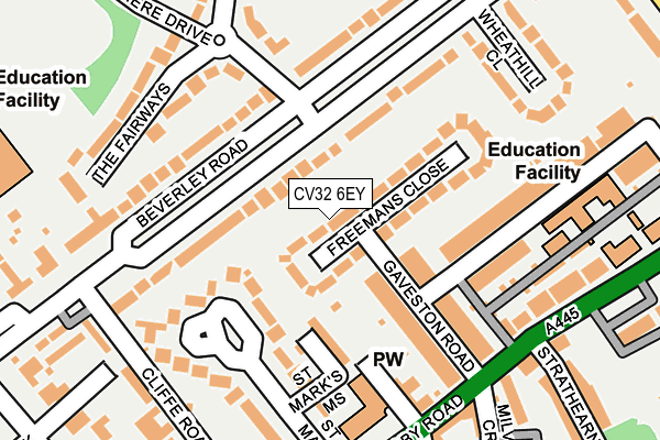 CV32 6EY map - OS OpenMap – Local (Ordnance Survey)