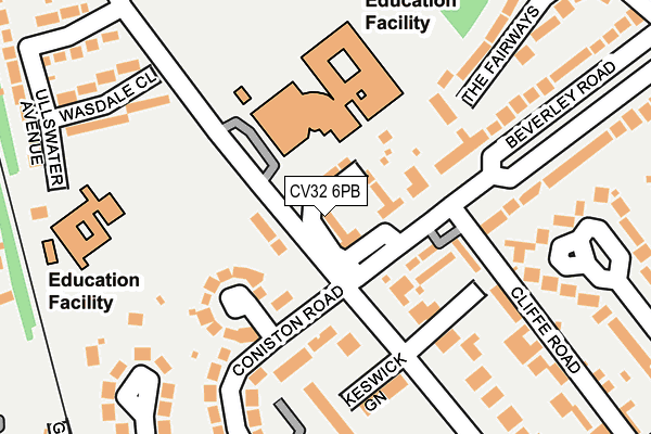 CV32 6PB map - OS OpenMap – Local (Ordnance Survey)