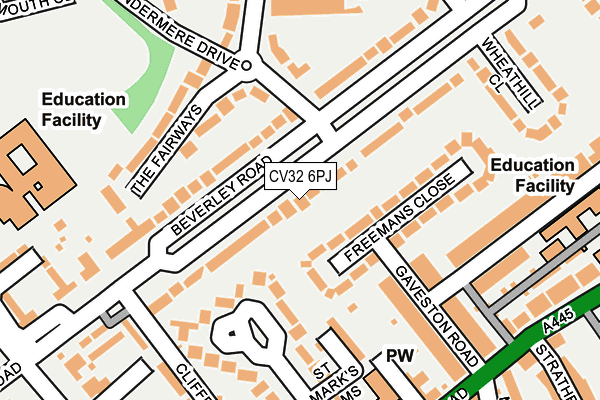 CV32 6PJ map - OS OpenMap – Local (Ordnance Survey)