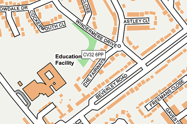 CV32 6PP map - OS OpenMap – Local (Ordnance Survey)