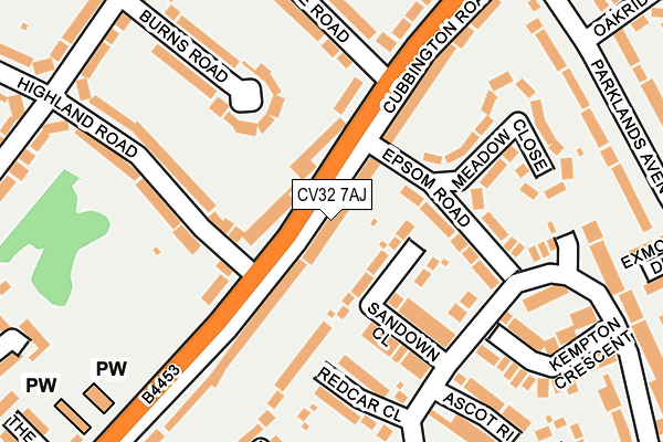 CV32 7AJ map - OS OpenMap – Local (Ordnance Survey)