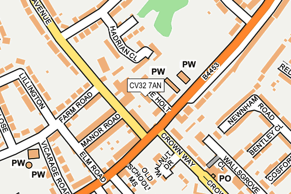 CV32 7AN map - OS OpenMap – Local (Ordnance Survey)