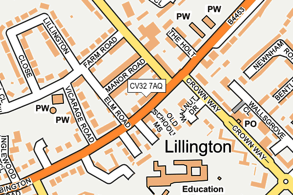 CV32 7AQ map - OS OpenMap – Local (Ordnance Survey)