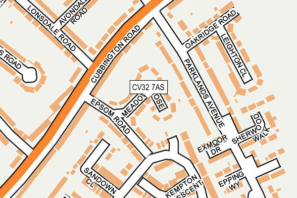 CV32 7AS map - OS OpenMap – Local (Ordnance Survey)