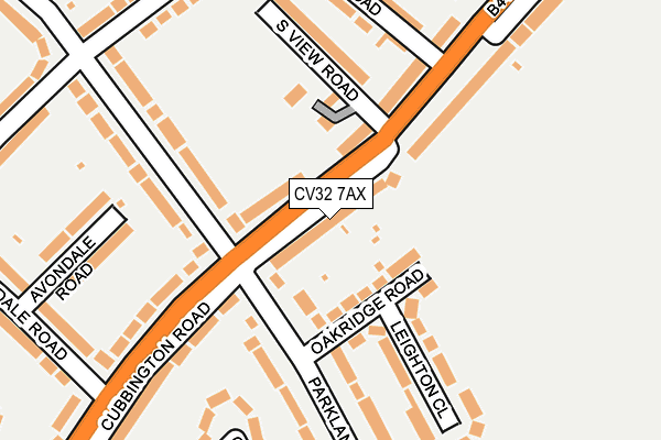 CV32 7AX map - OS OpenMap – Local (Ordnance Survey)