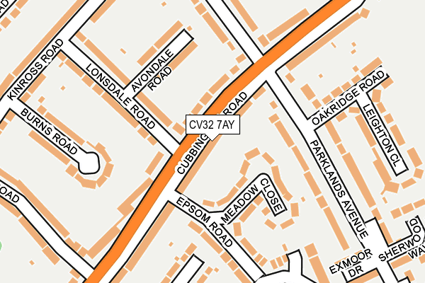 CV32 7AY map - OS OpenMap – Local (Ordnance Survey)