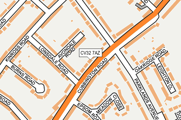 CV32 7AZ map - OS OpenMap – Local (Ordnance Survey)