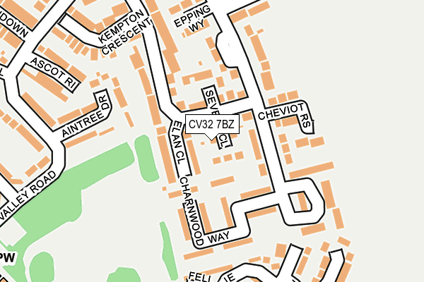 CV32 7BZ map - OS OpenMap – Local (Ordnance Survey)
