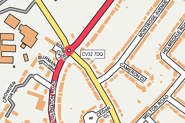 CV32 7DQ map - OS OpenMap – Local (Ordnance Survey)