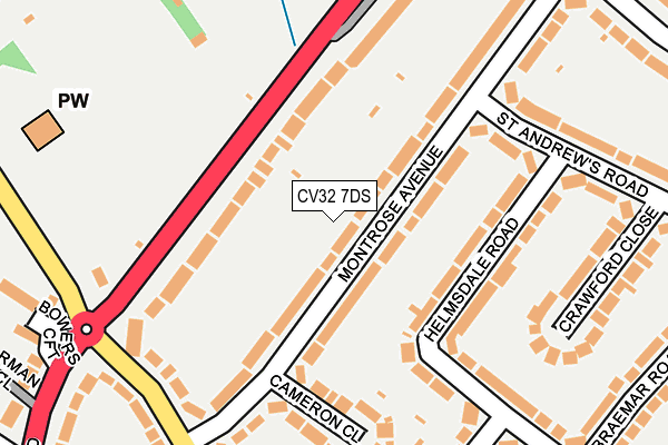 CV32 7DS map - OS OpenMap – Local (Ordnance Survey)