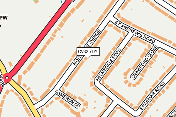 CV32 7DY map - OS OpenMap – Local (Ordnance Survey)