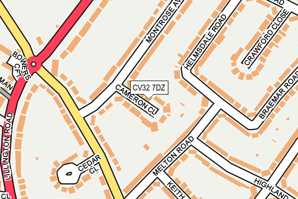 CV32 7DZ map - OS OpenMap – Local (Ordnance Survey)