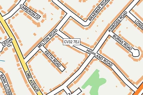 CV32 7EJ map - OS OpenMap – Local (Ordnance Survey)