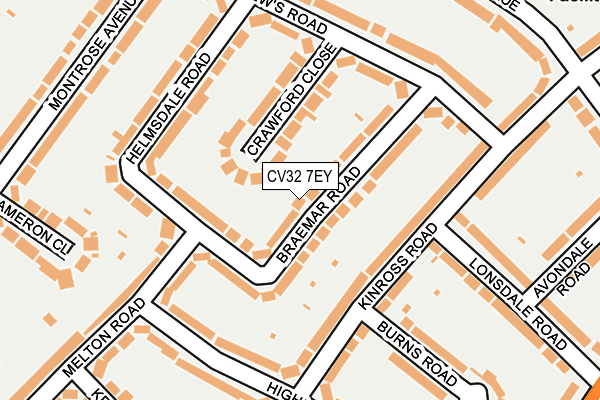 CV32 7EY map - OS OpenMap – Local (Ordnance Survey)