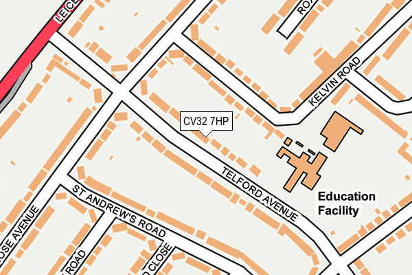 CV32 7HP map - OS OpenMap – Local (Ordnance Survey)