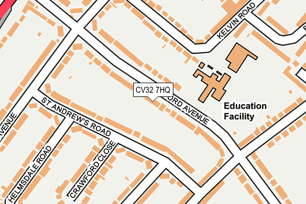 CV32 7HQ map - OS OpenMap – Local (Ordnance Survey)