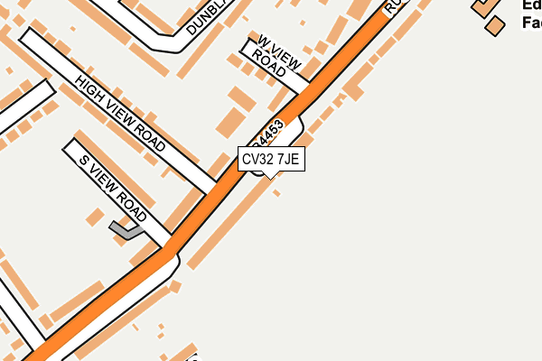 CV32 7JE map - OS OpenMap – Local (Ordnance Survey)