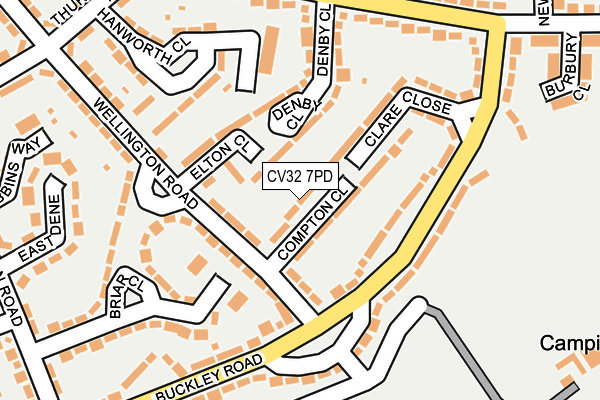 CV32 7PD map - OS OpenMap – Local (Ordnance Survey)