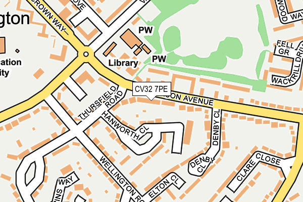 CV32 7PE map - OS OpenMap – Local (Ordnance Survey)