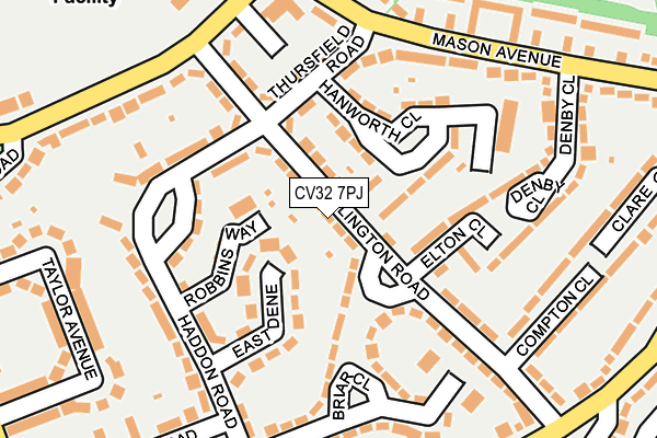 CV32 7PJ map - OS OpenMap – Local (Ordnance Survey)