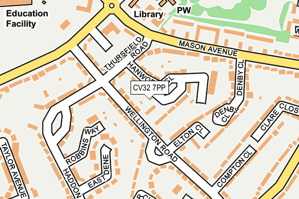 CV32 7PP map - OS OpenMap – Local (Ordnance Survey)