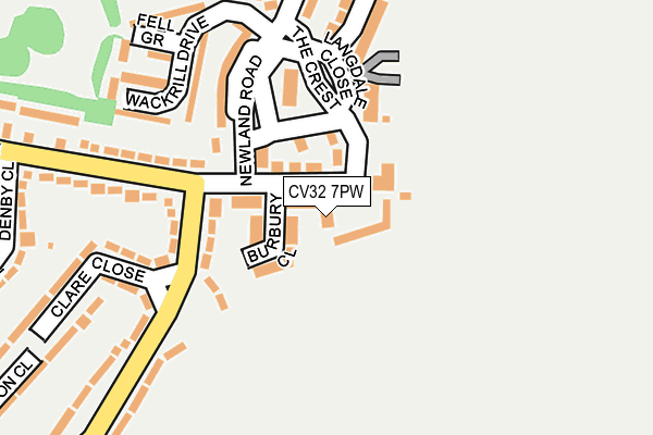 CV32 7PW map - OS OpenMap – Local (Ordnance Survey)