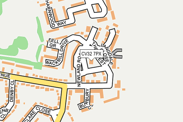 CV32 7PX map - OS OpenMap – Local (Ordnance Survey)