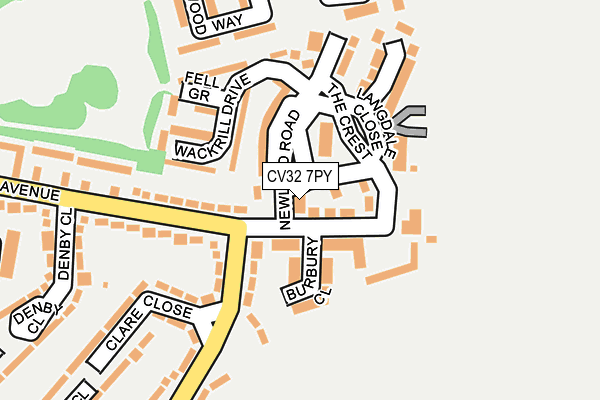 CV32 7PY map - OS OpenMap – Local (Ordnance Survey)