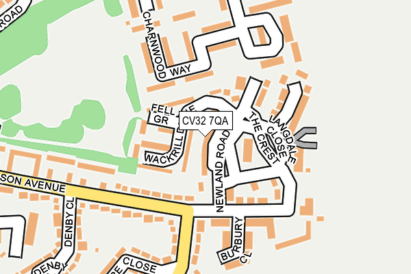 CV32 7QA map - OS OpenMap – Local (Ordnance Survey)