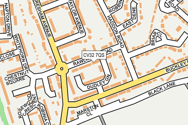 CV32 7QS map - OS OpenMap – Local (Ordnance Survey)